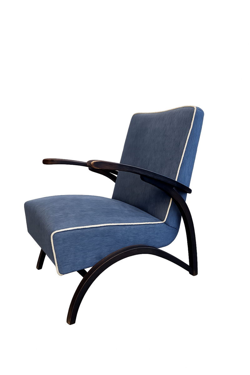 Cocktailsessel von Miroslav Navrátil 1959, olivgrünes Rautenmuster